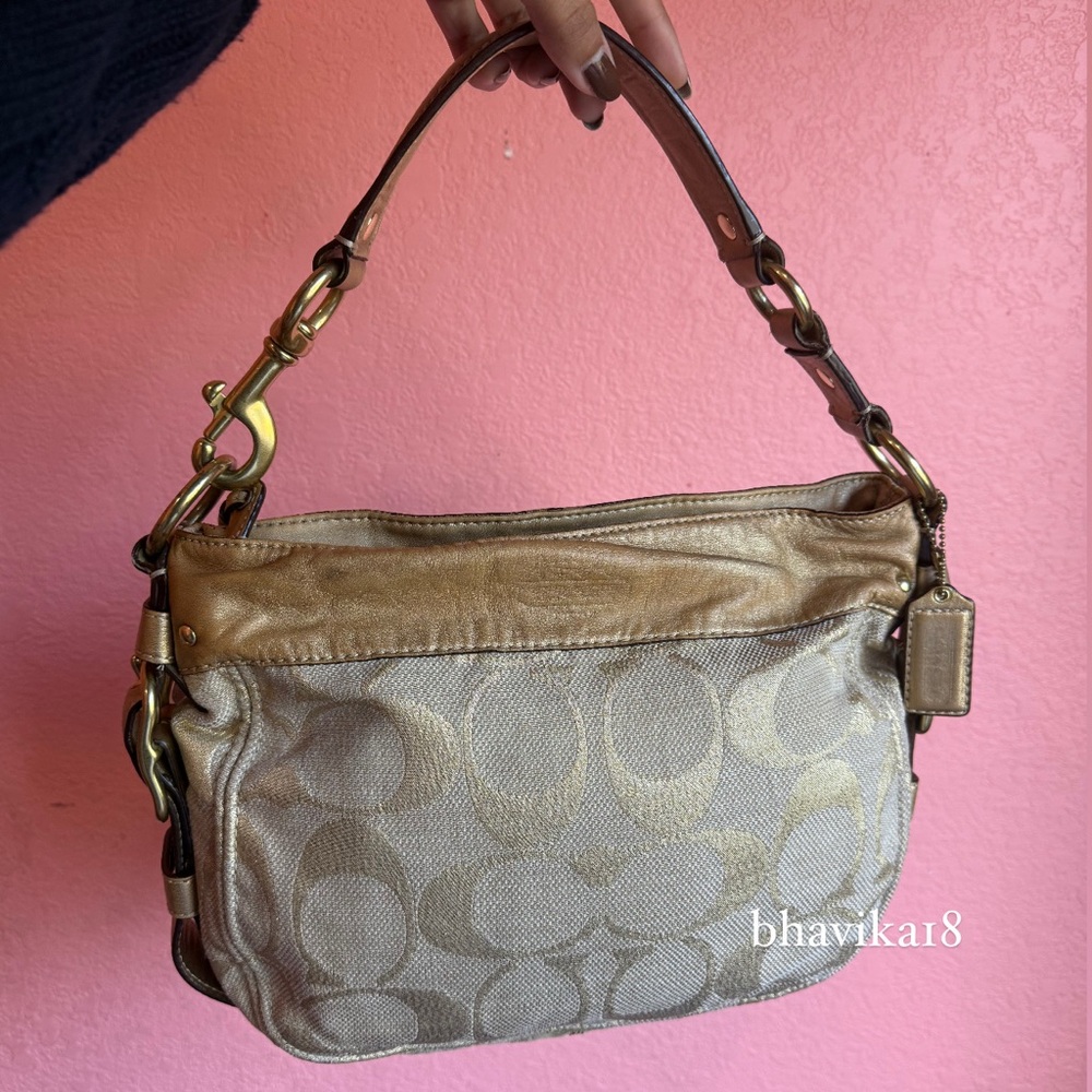 y2k gold coach purse